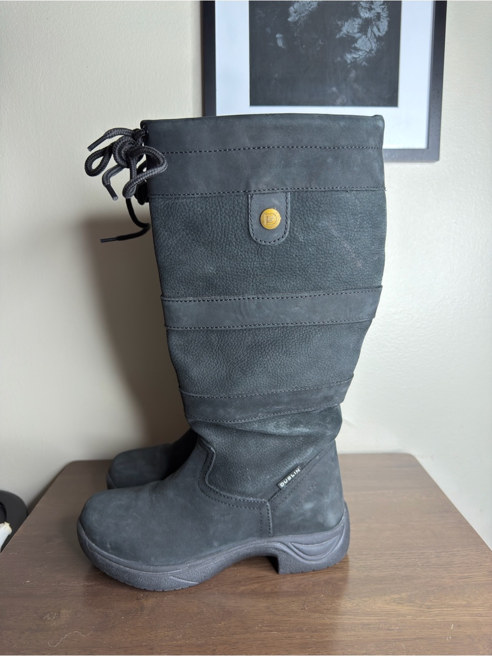 Dublin Black Leather Waterproof River Boots 7 Womens